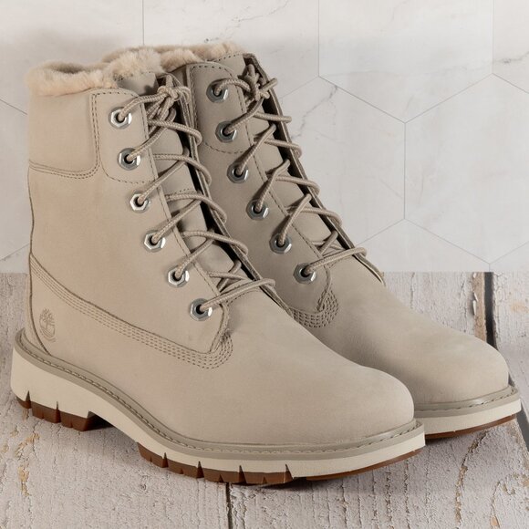 Timberland Lucia Way 6" Warm Lined Boot Waterproof Pure Cashmere 8 B (M) - Picture 1 of 12